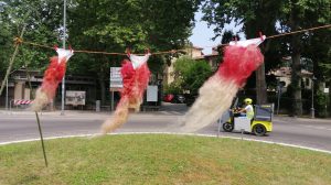 Title: "Modest Hair" Site-specific installation for the "Fontanone" roundabout in Faenza By Laura Rambelli