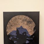 Lunar Nectar black cactus - 2020 30x30 cm Mixed media on canvas