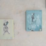 Dancer with mask sow and water paintings